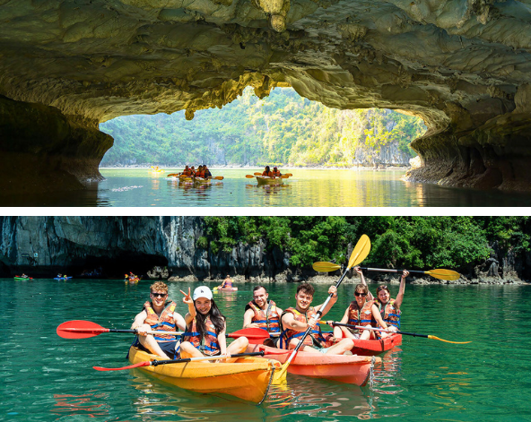 下龍灣遊船一日遊(驚訝! 鐘乳石洞、天井洞、登頂英雄島)→越式道地風味餐